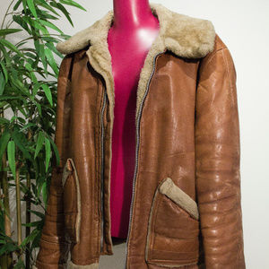 Vintage Brown Leather Flight Jacket